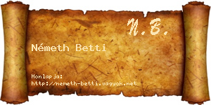Németh Betti névjegykártya